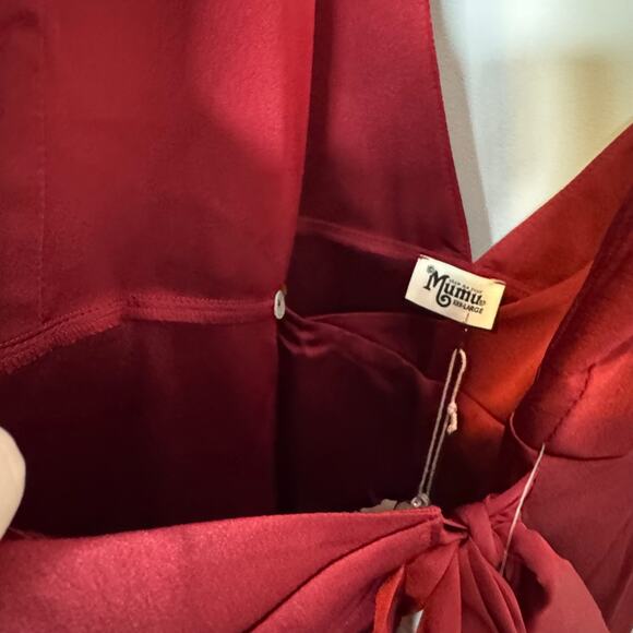 Show Me Your Mumu Mariah Red Ruby Satin Wrap V-Neck Evening Dress Size 3XL NWT - Picture 5 of 11